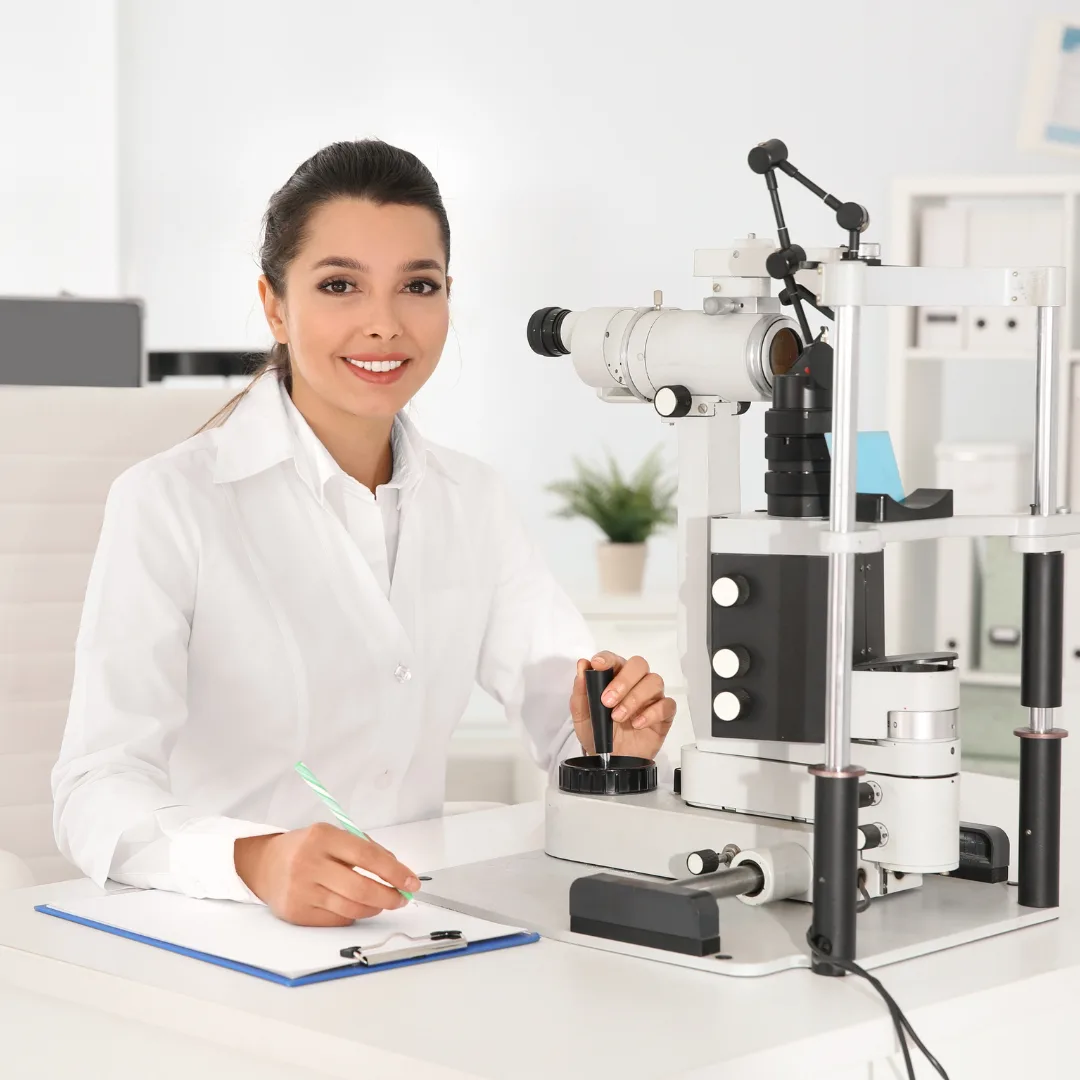 Especialista en un gabinete equipado por Acuarius Optical